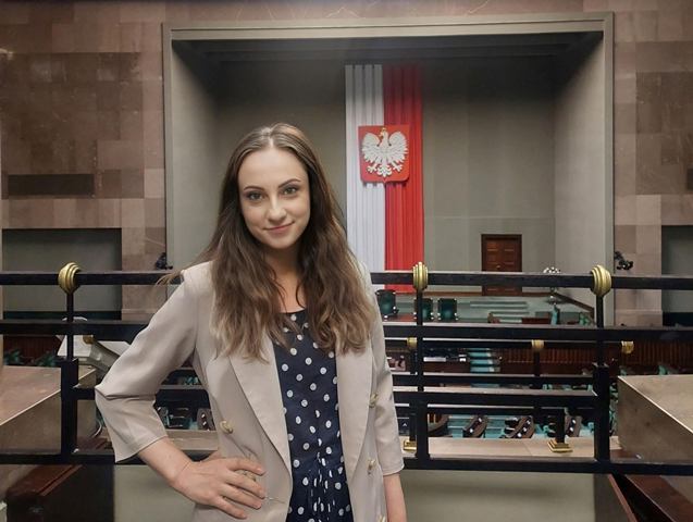 Доцентка Оксана ГИСА під час екскурсії до Сейму Республіки Польща